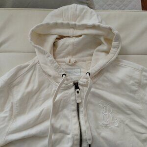 Women's LARGE RALPH LAUREN The Lauren Jeans Company Beige Hoodie Jacket